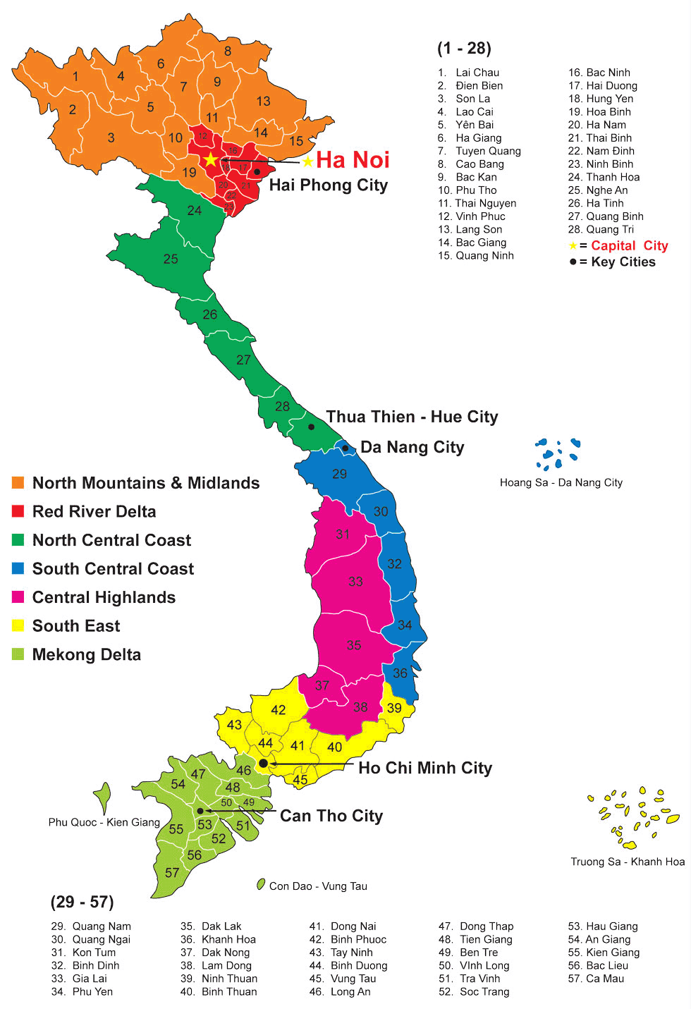 Map of regions of Vietnam - Vietnam, Destination and Travel Tips